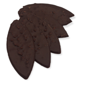 Nogatine blaadjes, 71% cacao met cacaonibs